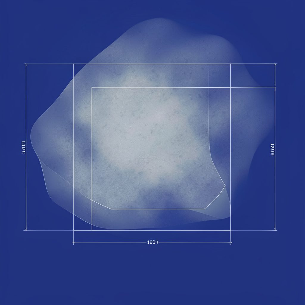 Superficie abstracta en tonos azul grisáceo suave con una textura difusa y tranquila, iluminada por una luz tenue que evoca calma y profundidad.